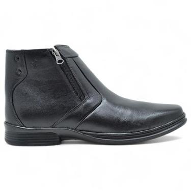 Imagem de Bota Rafarillo Masculina Soft Confort Couro Legitimo Zíper, Preto, 41