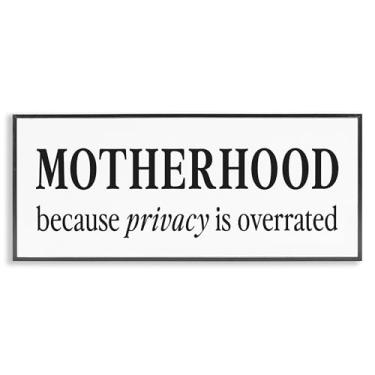 Imagem de Stupell Industries Privacy Overrated Motherhood Black Framed Giclee Art, design by Lettered and Lined, 10 x 24