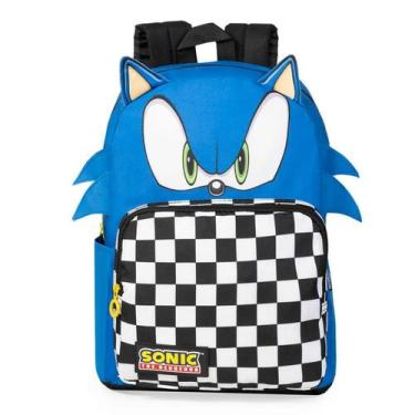 Imagem de Mochila Escolar Masculina Infantil Sonic Azul - Bagaggio, U