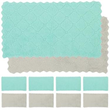 Imagem de SOESFOUFU Pacote com 10 panos de cozinha conjunto de panos de prato reutilizáveis para pratos espanador toalhas de cozinha forte absorção de água panos de prato 2 lados 16x27