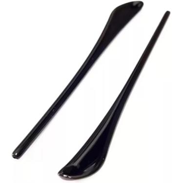 Imagem de 02 P Ponteira Ponta Haste Perna Silicone Acetato Haste Perna Reposição Manutenção Óculos (Acetato Preto P 32 Aviador)