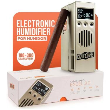 Imagem de Umidificador Eletrônico para Umidores com Capacidade de 100 a 300 Charutos, 12V, Cigar Oasis Excel 3.0, Bege