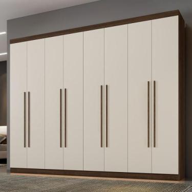 Imagem de Guarda Roupa Casal 8 Portas New Premium Benetil, Imbuia Off White