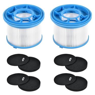 Imagem de Kit de substituição de filtro de aspirador de pó compatível com Bissell PowerClean FurGuard 280W e FurFinder 200W aspirador autônomo sem fio, lavável, reutilizável, 2 filtros e 4 almofadas de