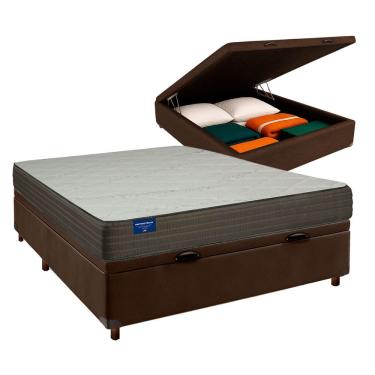 Imagem de Conjunto Cama Box Bau Blindado Casal + Colchão D33 Orthotech Inducol