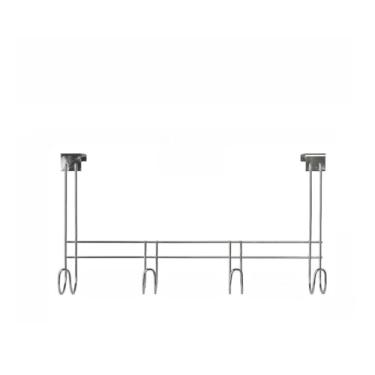 Imagem de Cabide com 4 Ganchos para Porta Cabideiro Aramado Organizador de Quarto Banheiro(Cromado)