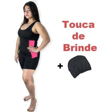 Imagem de Maio Macaquinho Hidroginástica Natação GG PINK Touca Acompanha - RODPE