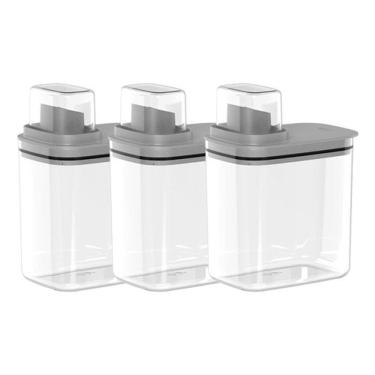 Imagem de Kit 3 Dispensers Organizadores Amaciante Sabão Lavanderia