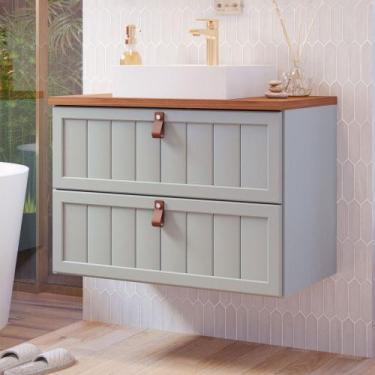 Imagem de Armário de Banheiro Sense 80 Cm 1 Porta e 1 Gaveta 100% Mdf Pistache/F