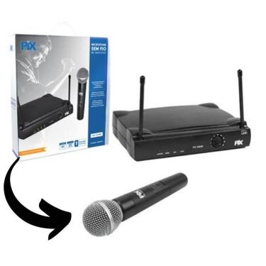 Imagem de Microfone De Mão Sem Fio Uhf Pix Px-1000B Com