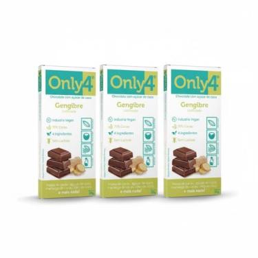 Imagem de KIT 3 CHOCOLATE SEM LACT GENGIBRE 70% CACAU VEGANO 20g ONLY4