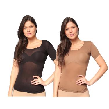 Imagem de Kit 2 Camisetes Selene Segunda Pele Fio 40 Feminino