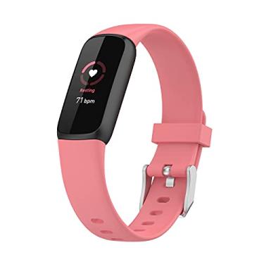 Imagem de Hoopyeecase pulseira de relógio Compatível com Fitbit Luxe Bands ，Suave Silicone Esporte À prova d'água Quick Release Respirável Substituição Pulseiras de relógio Acessórios para mulheres homens