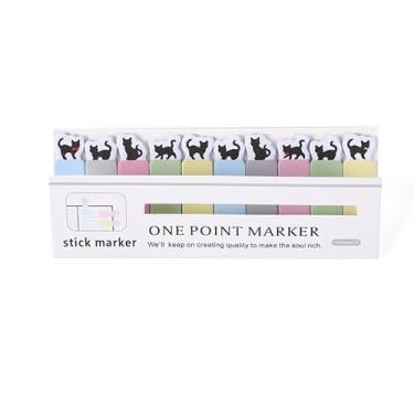 Imagem de Lindas notas adesivas em forma de gato, marcadores de página autoadesivos, mini bandeiras de páginas adesivas de animais fofos, artigos de papelaria de desenho animado e material de escritório