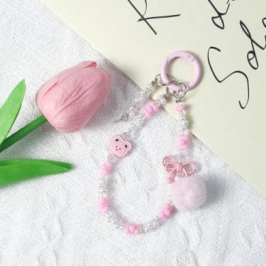 Imagem de Pulseira feminina com contas - Linda pulseira antiqueda com berloques - Corrente multifuncional compatível com todos os smartphones (rosa)