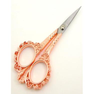 Imagem de Tesoura de sobrancelha borboleta – Tesoura de aço inoxidável para cílios, linhas, nariz, nariz e barba, artesanato e projetos de bricolage, ouro rosa