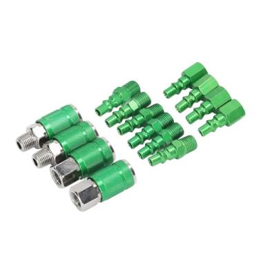 Imagem de Eacam Acoplador de Ar Universal e Kit de Plugue, Com Roscas Macho e Fêmea de 1/4 pol. NPT para Conexão a Compressores de Ar, Ferramentas Pneumáticas, Carros e Pistolas de