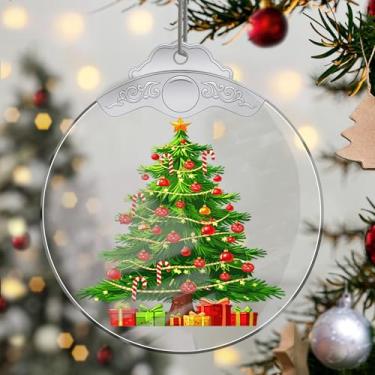 Imagem de Enfeites de Natal para pendurar em cristal, enfeites de árvore de Natal feitos à mão, decoração de carro e casa - decoração de artesanato de acrílico, ideias de troca de presentes para amigos da