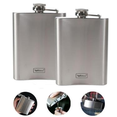 Imagem de Kit 2 Cantil De Bolso Em Inox Frasco Whiskeira Porta Bebida