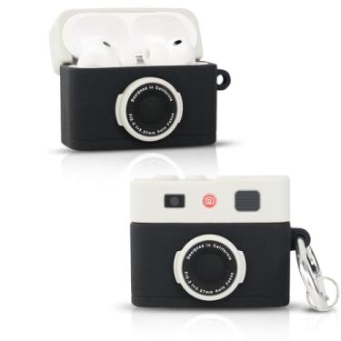 Imagem de LEWOTE Capa compatível com Apple Airpods Pro 3, capa fina com chaveiro (câmera preta)