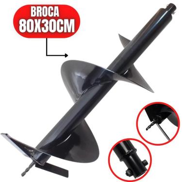 Imagem de Broca Helicoidal 80x30cm Para Perfurador De Solo Com Ponta