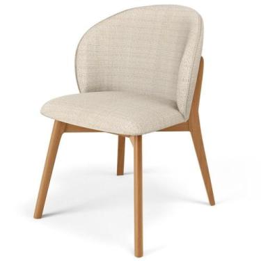 Imagem de Cadeira De Jantar E Estar Living Estofada Mia L02 Linho Palha - Lyam D