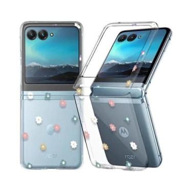 Imagem de Capa Transparente Anti-Choque com Padrão Floral para Motorola Razr 40/