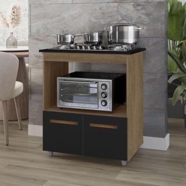 Imagem de Balcão Cali Para Cooktop 5 Bocas 2 Portas Cozinha MB1 75cm - Amarena M