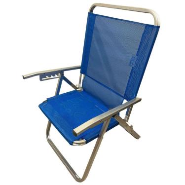 Imagem de Cadeira De Praia Noronha Oversize 140kg Sanete Ronchetti Cor Azul