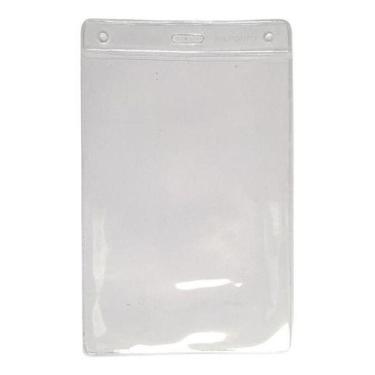 Imagem de Bolsa Porta Crachá Pvc Cristal Credencial 11x16cm 100 Un - Milponto