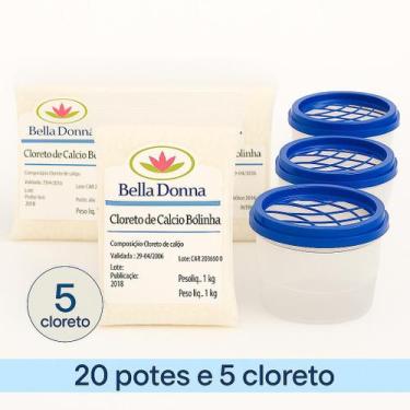 Imagem de Cloreto De Calcio Escamas 5 Kg + 20 Potes (anti Mofo) - Bella Donna