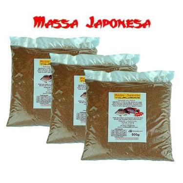 Imagem de Kit 3 Massas Japonesa Tilajapa Para Pesca de Tilápias 3x500g - Massa J