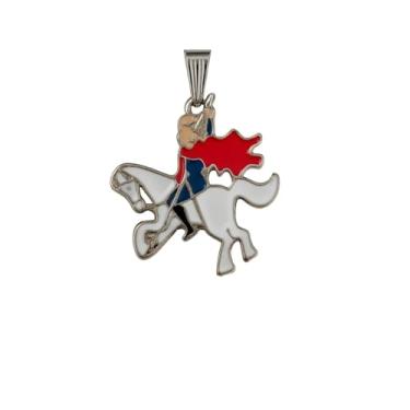 Imagem de Pingente Imagem São Jorge 3 cm Metal Niquelado