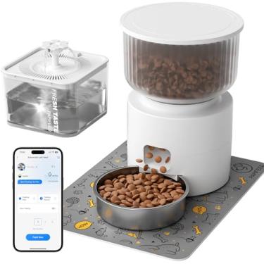 Imagem de PAPIFEED Alimentador automático para gatos e dispensador de água 3L branco