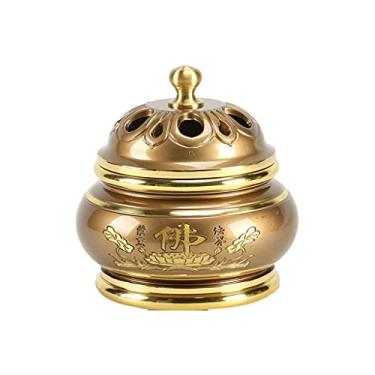 Imagem de Queimadores de incenso de cobre puro incenso titular de incenso doméstico madeira de ágar vara incenso queimador de incenso Feng Shui decoração da sorte suportes de incenso refluxo (tamanho: L - 10,5