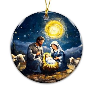 Imagem de Ornamento de presépio da Sagrada Família 2025 – Bebê Jesus, Maria e José – Decoração de Natal Religiosa – Enfeite de Fé Cristã Presente para Família, Igreja, Amigos, Católico, Decoração Cristã