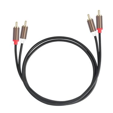 Imagem de Ysyqkn Cabo Auxiliar de áudio 2 RCA Macho para 2 RCA Macho, Estável, Leve, Multifuncional, Compacto E para Mesa de Som E Caixas de Som, 100cm