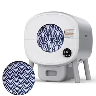 Imagem de Caixa de areia inteligente para gatos – cortina de controle de odor e rastreamento para caixas de areia automáticas para gatos – serve para aberturas redondas de 25 cm – fácil instalação, mantém a