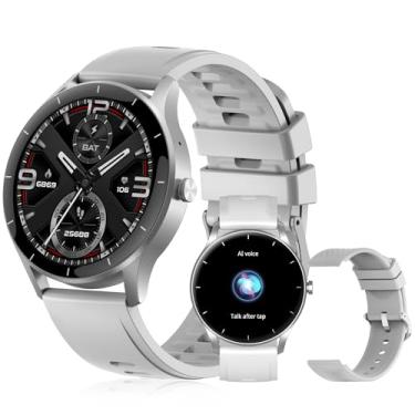 Imagem de Smartwatch PEJE Relógio Smartwatch com Pulseira Extra - Tela Touch HD 1.28",À Prova d'Água IP68,Faz Chamadas Bluetooth,123+ Modos Esportivos,Bateria de 5-7 Dias,Compatível com iOS/Android.（Prata）