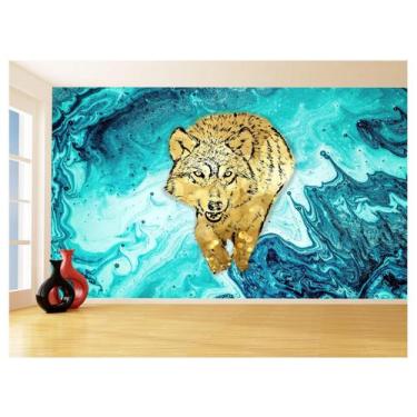 Imagem de Papel De Parede Animais Pop Art Lobo Colorido 3,5M Pxa588 - Você Decor