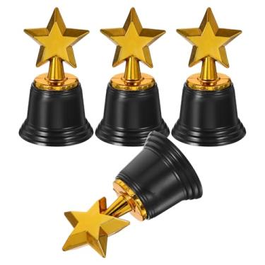 Imagem de Milisten Conjunto de 4 Troféus Em Formato de Estrela Dourada para Premiação, Ideais para Festas, Celebrações E Cerimônias de Reconhecimento.