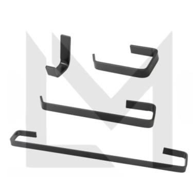 Imagem de Kit acessório quadrado polido 4 peças porta toalha gancho preto fosco