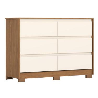 Imagem de Cômoda 6 Gavetas Palma Madeirado/Off White