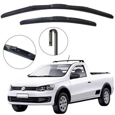 Imagem de Kit Palheta Dianteira Saveiro G5 2010 a 2013 Limpador de Parabrisa de Silicone
