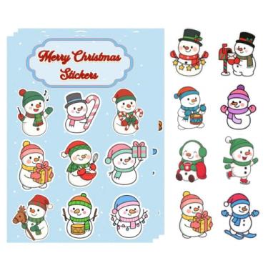 Imagem de 100pcs Snowman Stickers, Christmas Snowman Stickers for Winter Crafts, Scrapbooking, Stocking Stuffers, Envelopes, Cards, Gifts Ideas and Party Favor Decals for Adults, Kids, Teens, Party Decorations