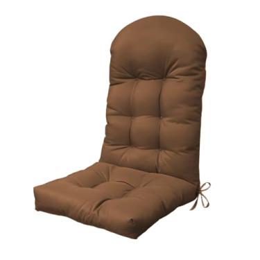 Imagem de BCKNT Almofada de cadeira Adirondack, 122 x 50 x 12 cm, almofada de cadeira de balanço engrossada ampliada com tecido à prova de respingos, suporte alto para as costas com laços