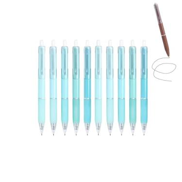 Imagem de GZBABY Canetas de gel de ponta fina, 10 peças, caneta esferográfica retrátil com aderência macia, tinta preta de 0,5 mm, secagem rápida (menta)