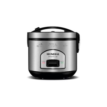 Imagem de Panela de Arroz Elétrica, Aço Inoxidável, 6 Xícaras, 500W, 127V, com Tampa de Vidro Temperado, Antiaderente, Sistema de Aquecimento Automático