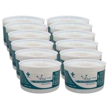 Imagem de Fita Microporosa Hipoalérgica Branca 2,5 cm x 10 m - Kit 12 unidades