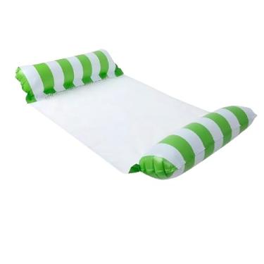 Imagem de Boia Rede Flutuante para Piscina com Almofadas Infláveis Listradas, Material Nylon/PVC, 120x80cm, Suporta até 70kg